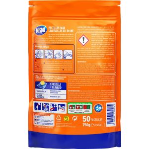 MISTOL CAPSULAS LAVAVAJILLAS ALL IN ONE 50 CAPSULAS PAQUETE, 5 PAQUETES CAJA